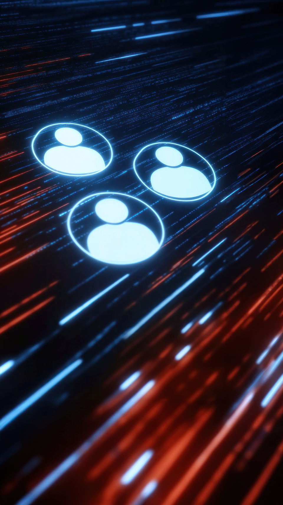 Glowing white people icons on a screen, highlighting social media connections and online networking, symbolizing engagement and social interaction, smm tools, digital communication