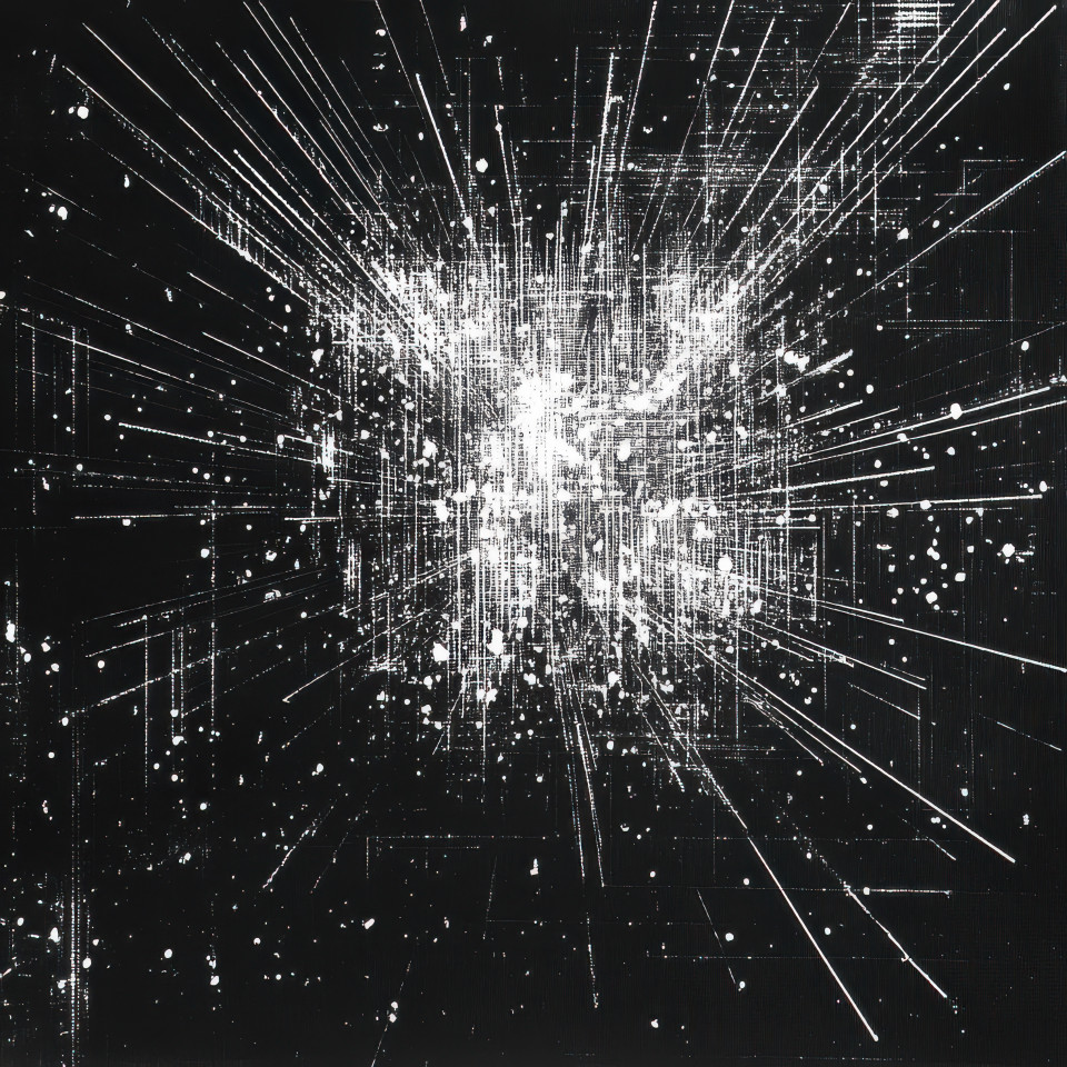 Firework explosion lighting up the sky celebrating joy and excitement artistically designed in ascii art, a vibrant piece in an ascii art collection and ascii art images