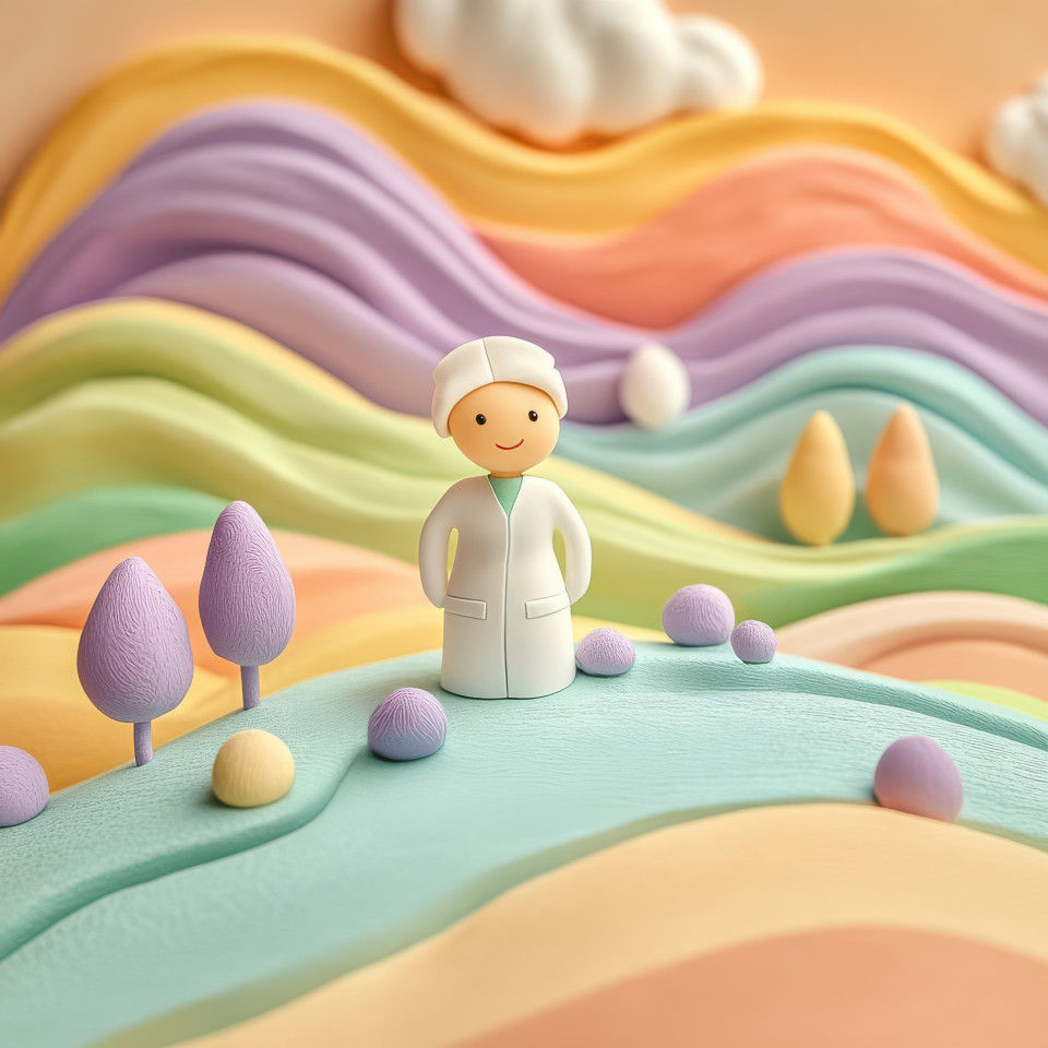 Friendly doctor with a stethoscope around the neck ready to help patients, a caring healthcare professional, plasticine, plasticine argos, action plasticine