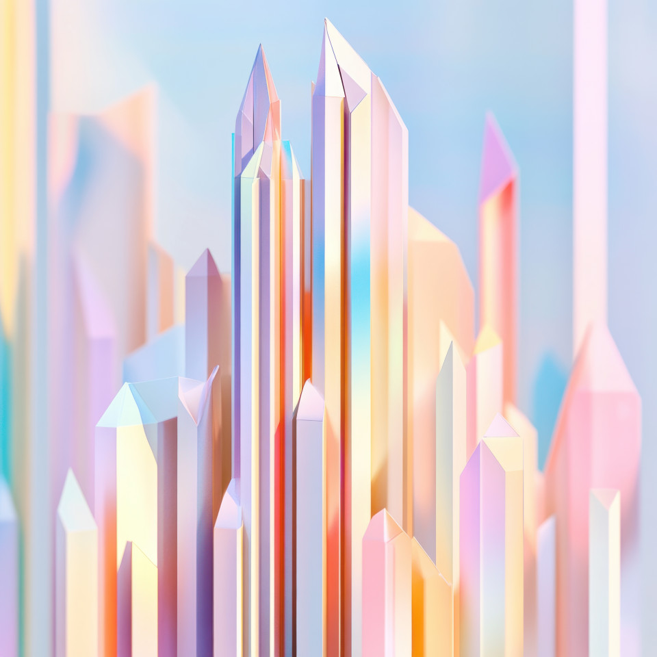 Tall origami skyscraper rising among city buildings, capturing modern architecture with detailed folds, blending creativity and urban landscape in origami