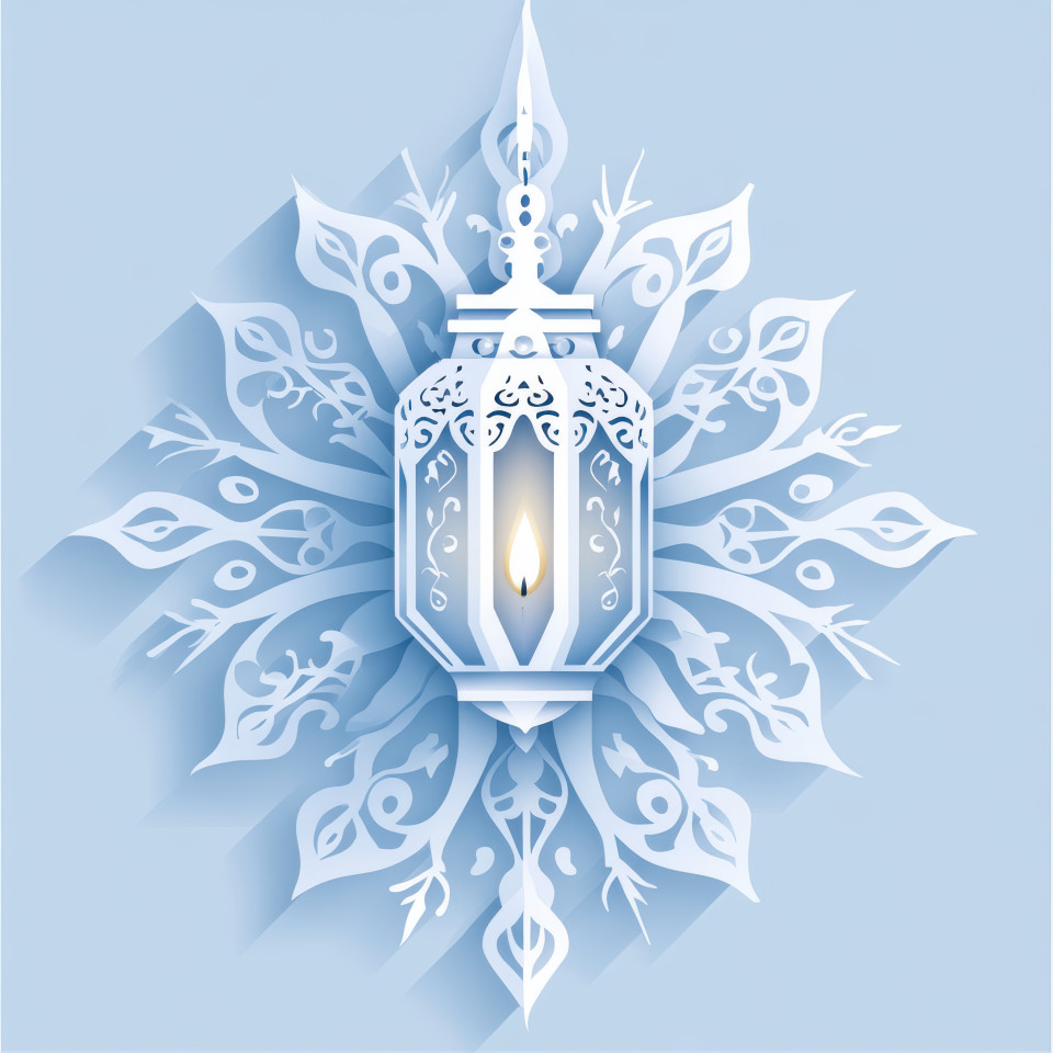 A bright lantern with glowing rays celebrating diwali, the festival of lights, detailed in a beautiful paper cutout style. paper dolls cut out, matisse paper cutouts