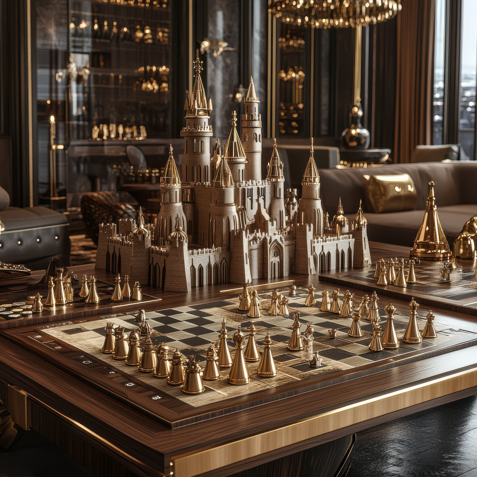 Grand medieval castle with tall towers and stone walls, fantasy fortress setting, ideal for board game, monopoly, best board games ideas