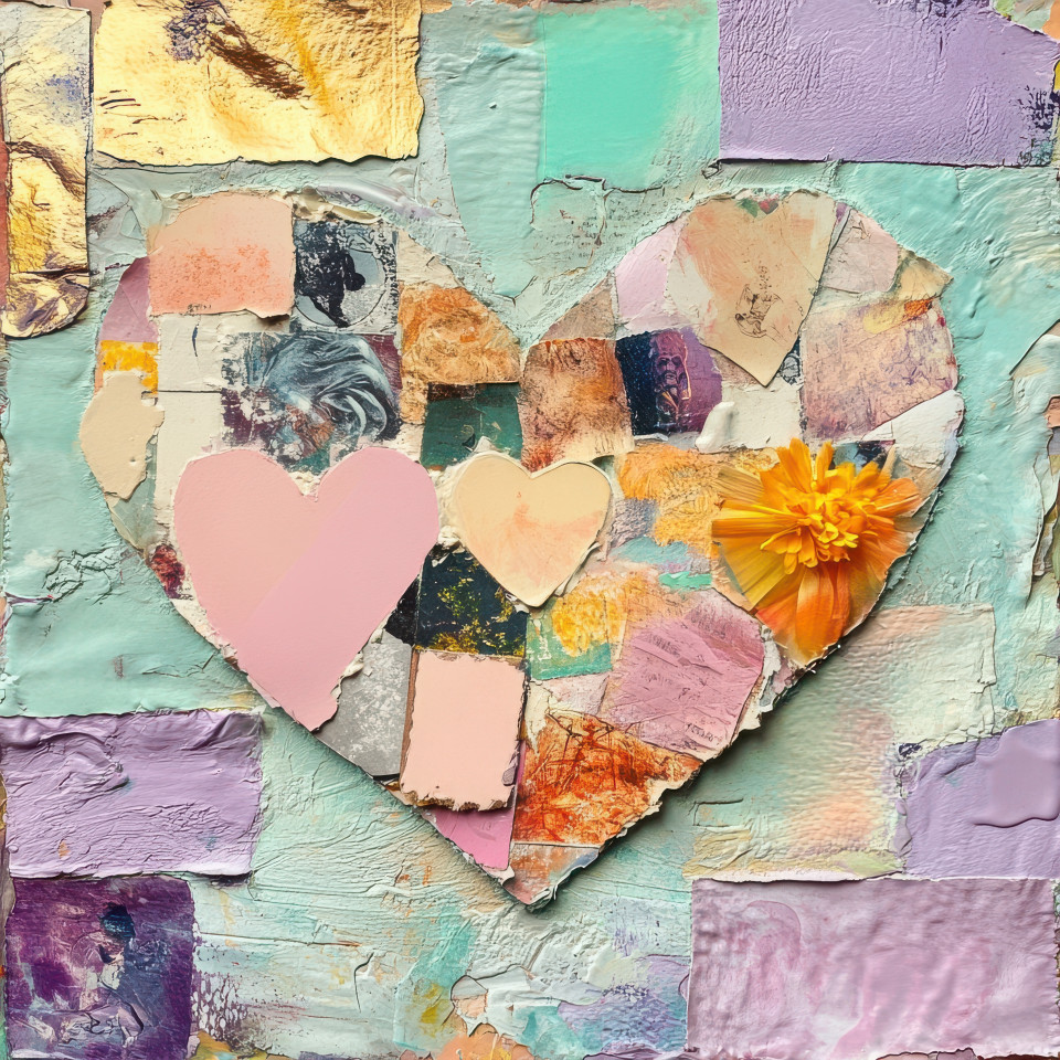 Heart shaped collage made from medical symbols, representing healthcare, wellness, and life saving efforts. a creative work for collage maker and photo collage maker designs