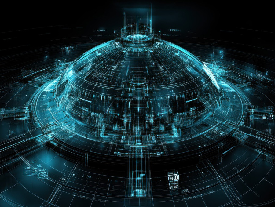 Dome structure layout with detailed framework and engineering design in a blueprint, architectural planning for strong curved buildings, blueprint test prep, aicpa blueprint