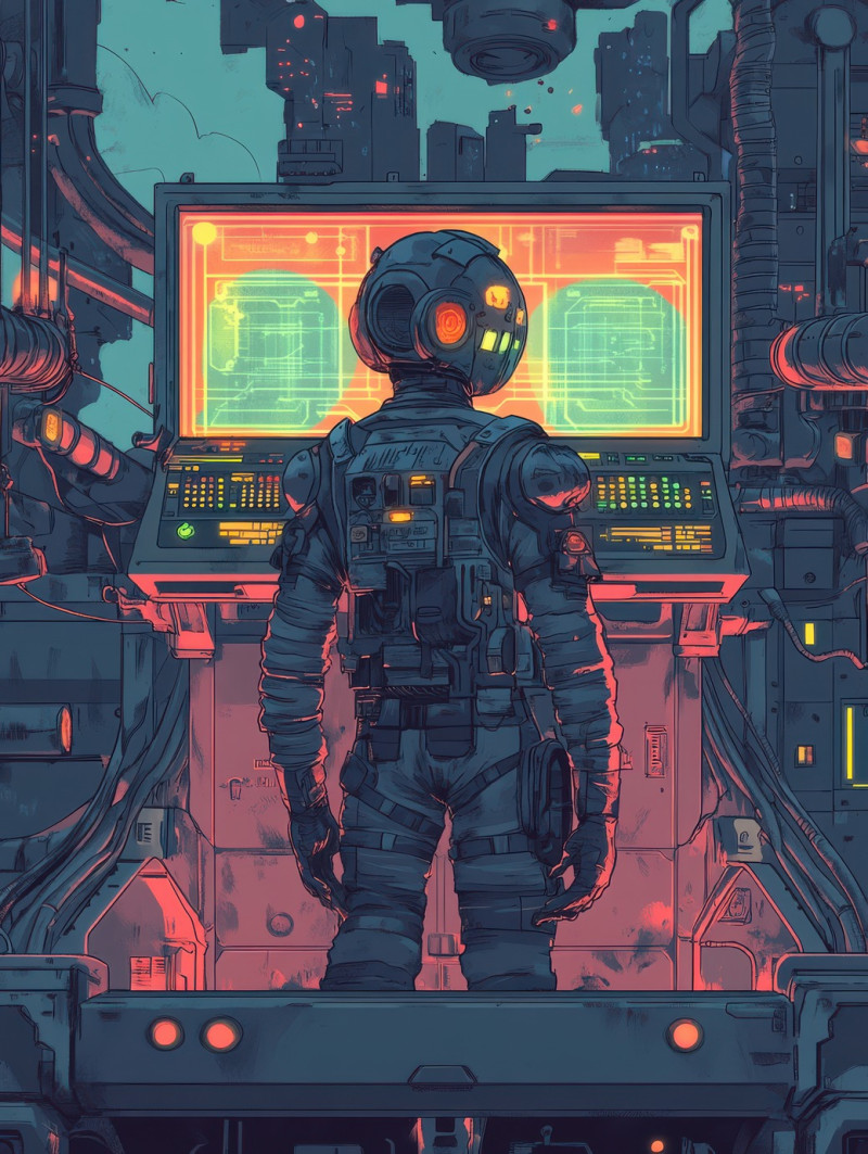 Floating lab with plasma screens displaying scientific data, scientists in atompunk attire work in a futuristic research station, atompunk, atompunk clothes, atompunk poster