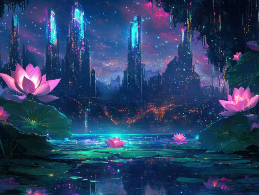 Lotus flower in tranquil pond, delicate ikebana design reflecting serenity, ikebana vases with ikebana kenzan, water lily arrangement symbolizing purity and harmony