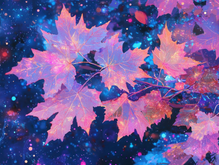 Maple leaves in autumn arranged in ikebana style, warm red and orange hues, ikebana vases with ikebana kenzan, seasonal japanese floral arrangement concept