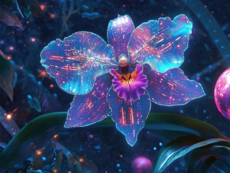 Single orchid in bloom placed in ikebana arrangement, vibrant petals in ikebana vases with ikebana kenzan, minimalistic yet expressive japanese floral art