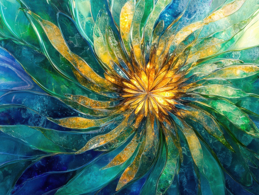 Vibrant fireworks lighting up the night sky with brilliant colors, a dazzling display of energy in fused glass art, ideal for festive designs and glass fusing supplies