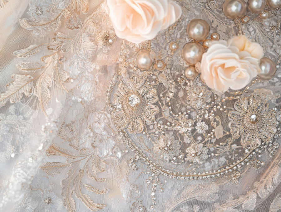 Elegant lace patterns adorning a moonlit sky, detailed with filigree swirls, adding a delicate touch reminiscent of filigree jewelry and filigree earrings