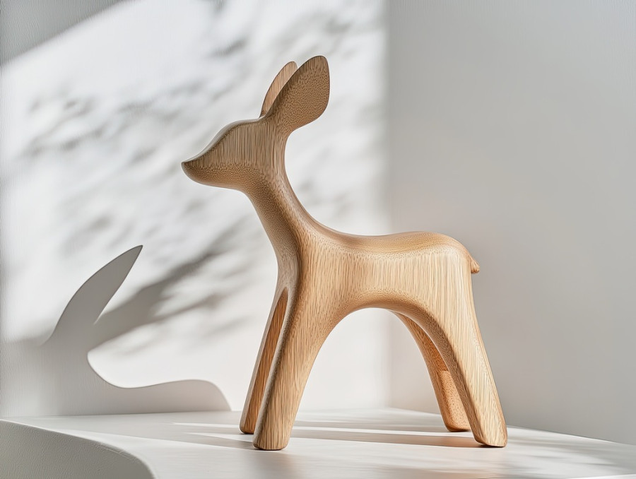 Deer standing in a forest clearing surrounded by tall trees, grazing on grass, nature scene at residence at bentwood, peaceful wildlife in bentwood village