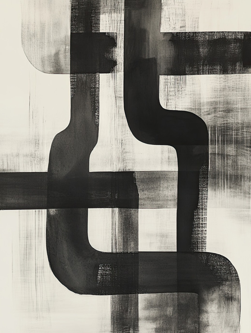 Abstract circuits in ink flow, sumi e drawing, flowing electronic pathways in artistic form, technology meets tradition, delicate brushstrokes shaping modern innovation