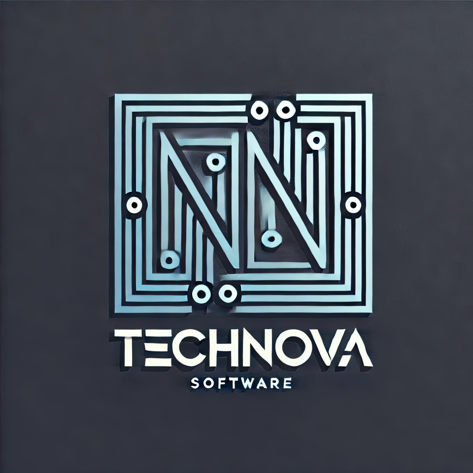 Minimalist typographic logo for technova, a modern software company, with sleek typography and a contemporary style, ideal for technology branding
