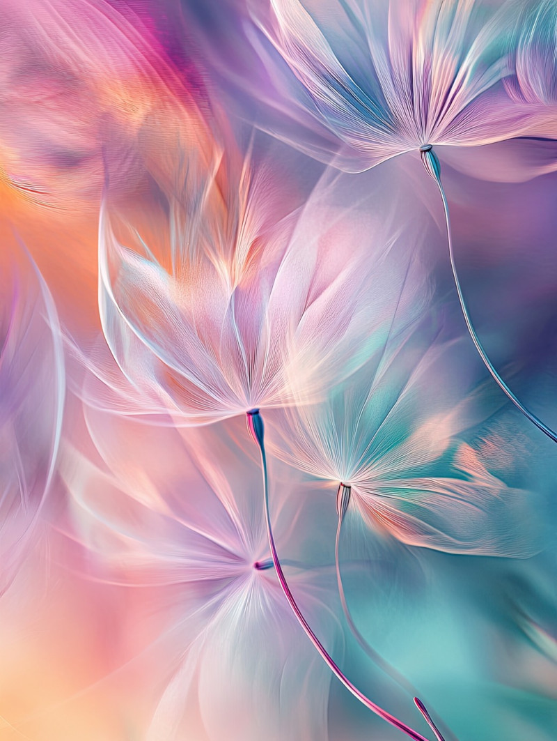 Floating dandelion seeds carried by the wind, soft wisps moving gracefully through the air, a symbol of change, airbrush drawing, air brush drawing, airbrush sketch