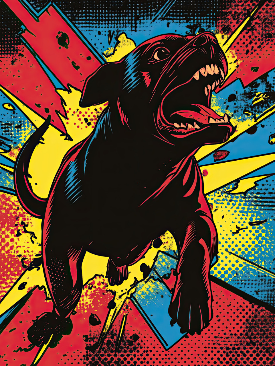 Playful dog spinning in circles, excitedly chasing its tail with determination, full of energy and fun, comic strip style, calvin and hobbes style, comic strip art style