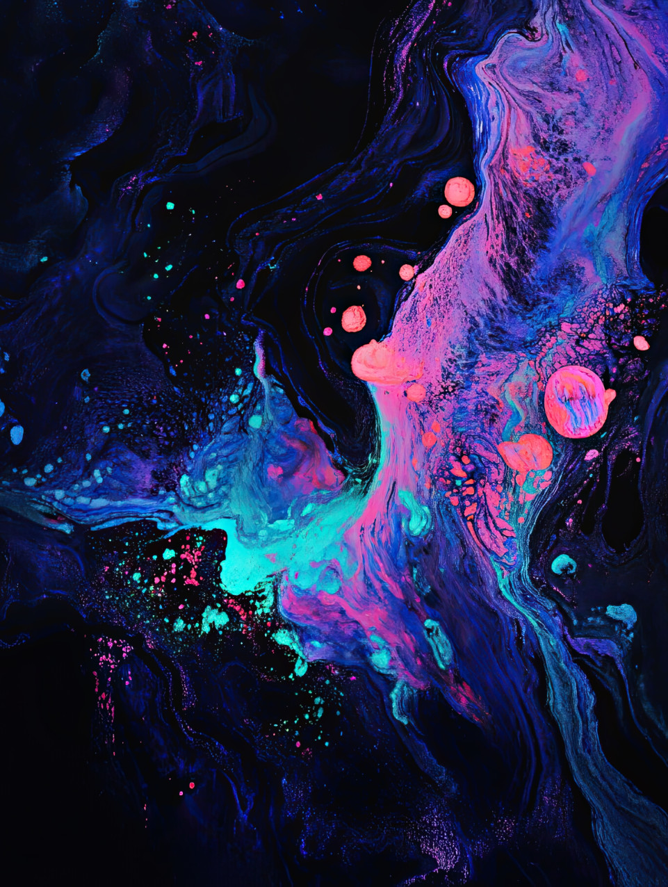 Aurora borealis glowing in vivid neon hues, painted with blacklight paint, a breathtaking northern lights scene using blacklight acrylic paint to capture the beauty of the sky