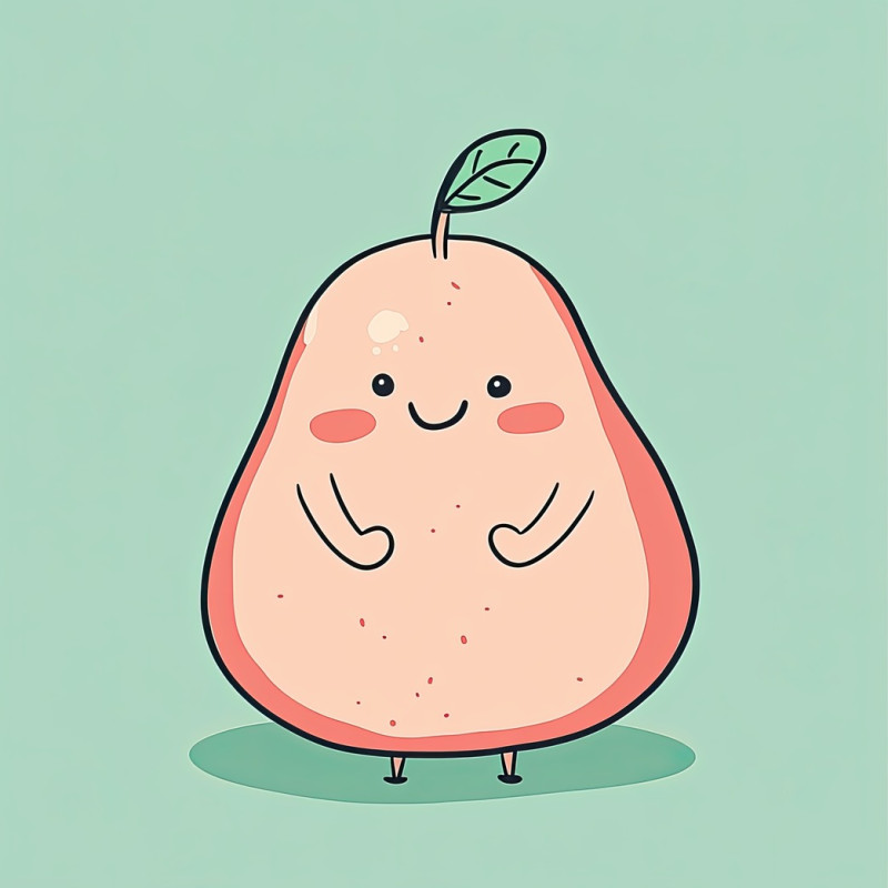 Cute cartoon doodle icons with playful outlines in soft pink and light green on a plain baby blue background, whimsical and cheerful artistic sketches