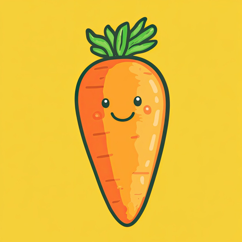 Cute cartoon doodle icons with playful outlines in bright orange and green on a pastel yellow background, lively and cheerful sketch style illustrations