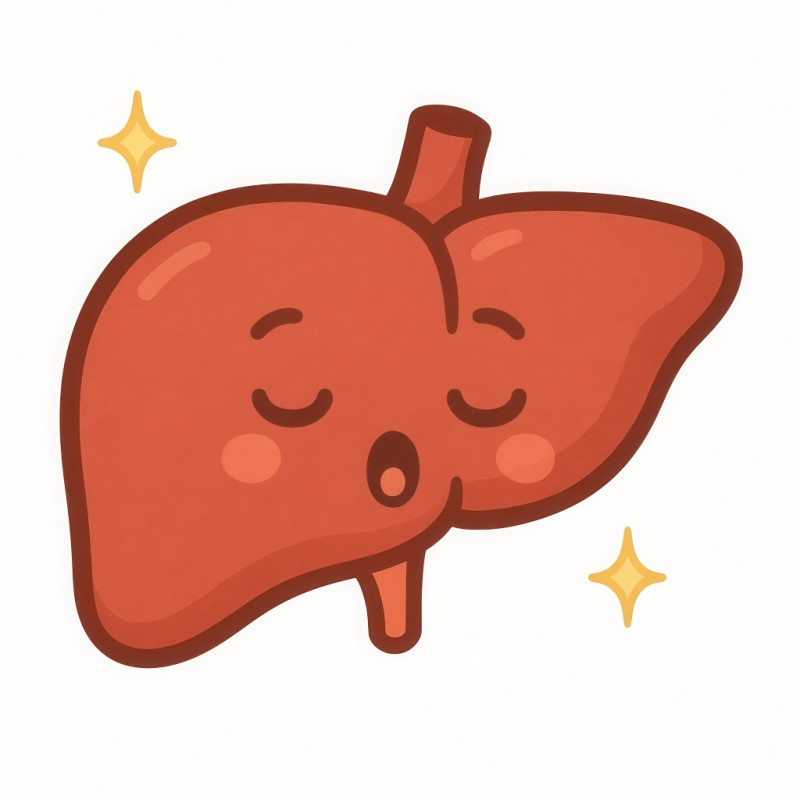 A 2d cartoon chibi like style emoji illustration of a human liver