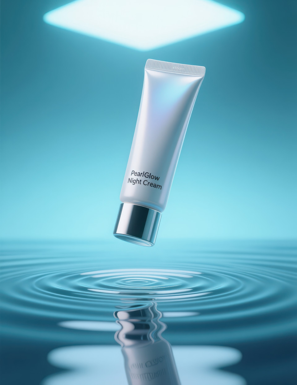 Lip balm sticks in pastel colors placed on melting ice cubes, fresh cool summer vibe, hydration beauty care, cosmetic products chat gpt prompts