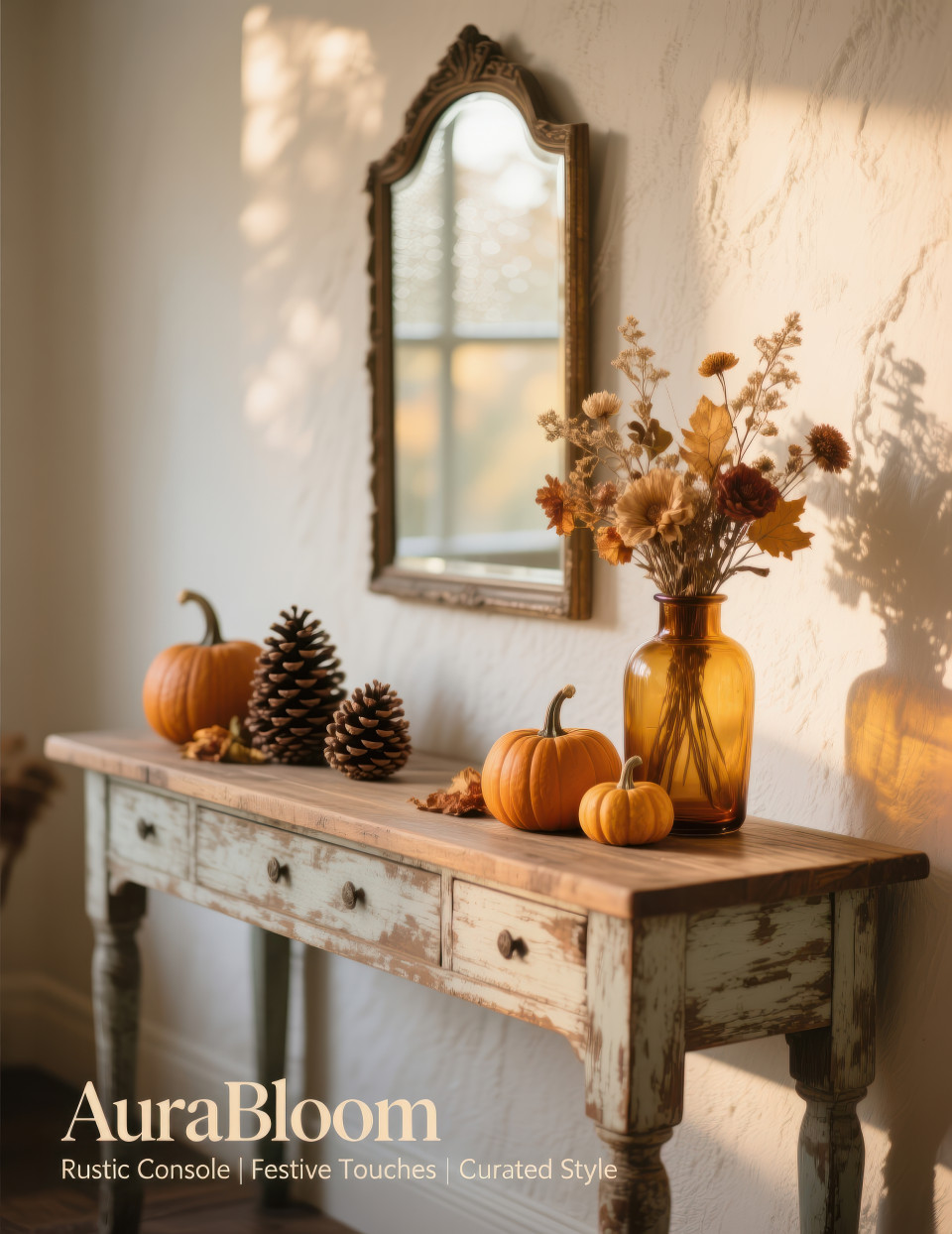 Matte gold pendant light glowing above a calacatta marble island with black cabinets and stools, luxury kitchen design with natural light