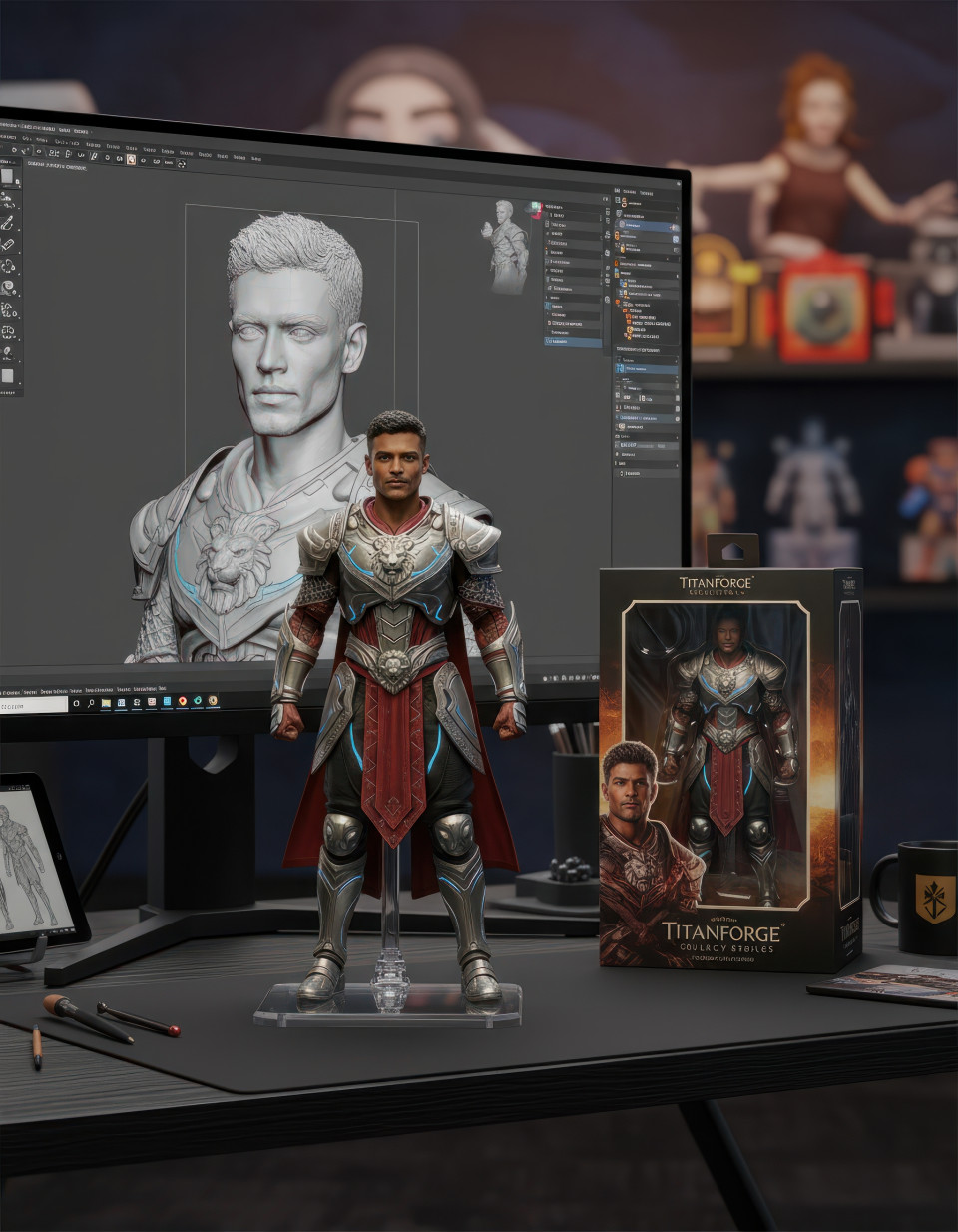 Design realistic toy shop figurine using gemini prompt