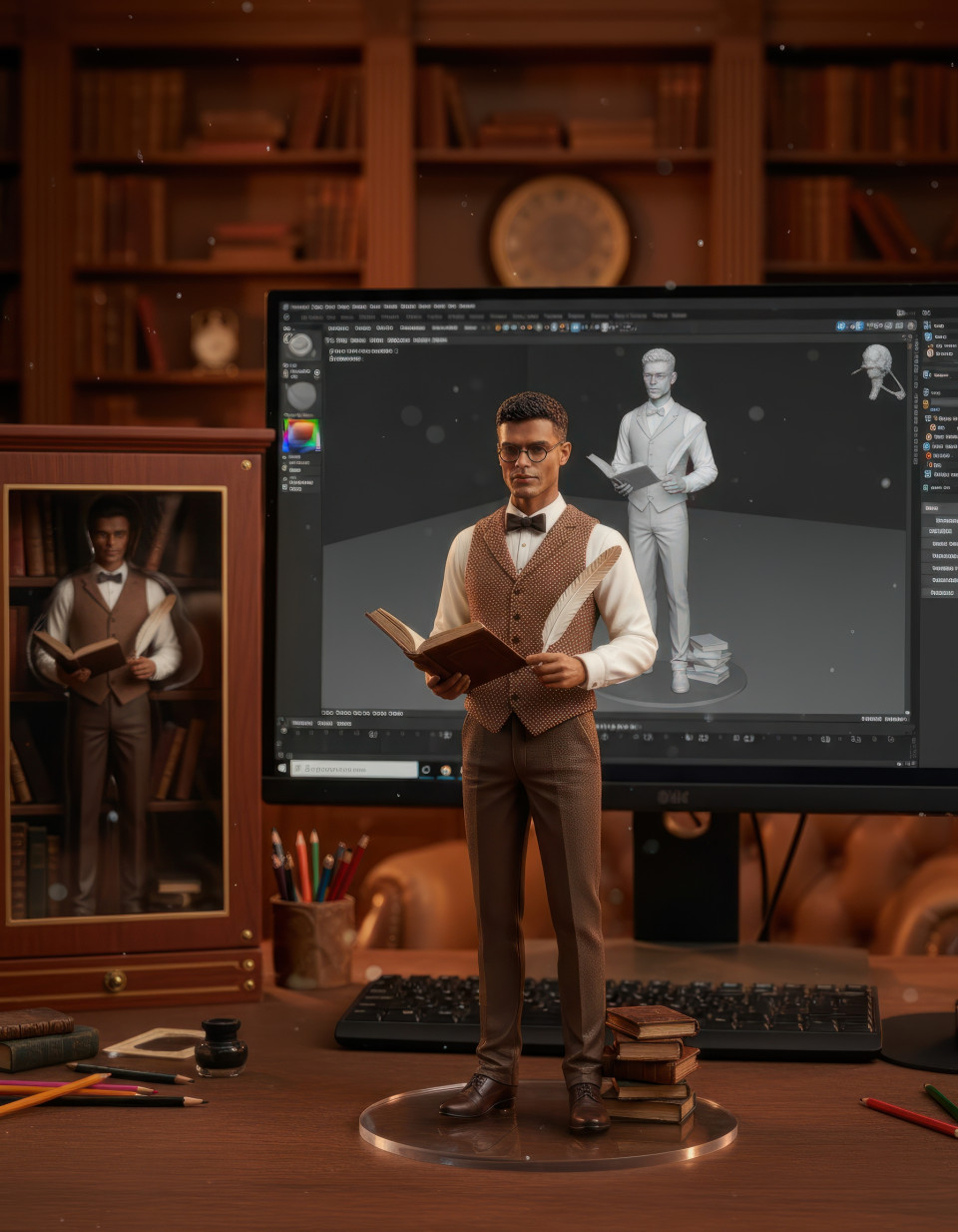 Design elegant library figurines with google gemini prompt