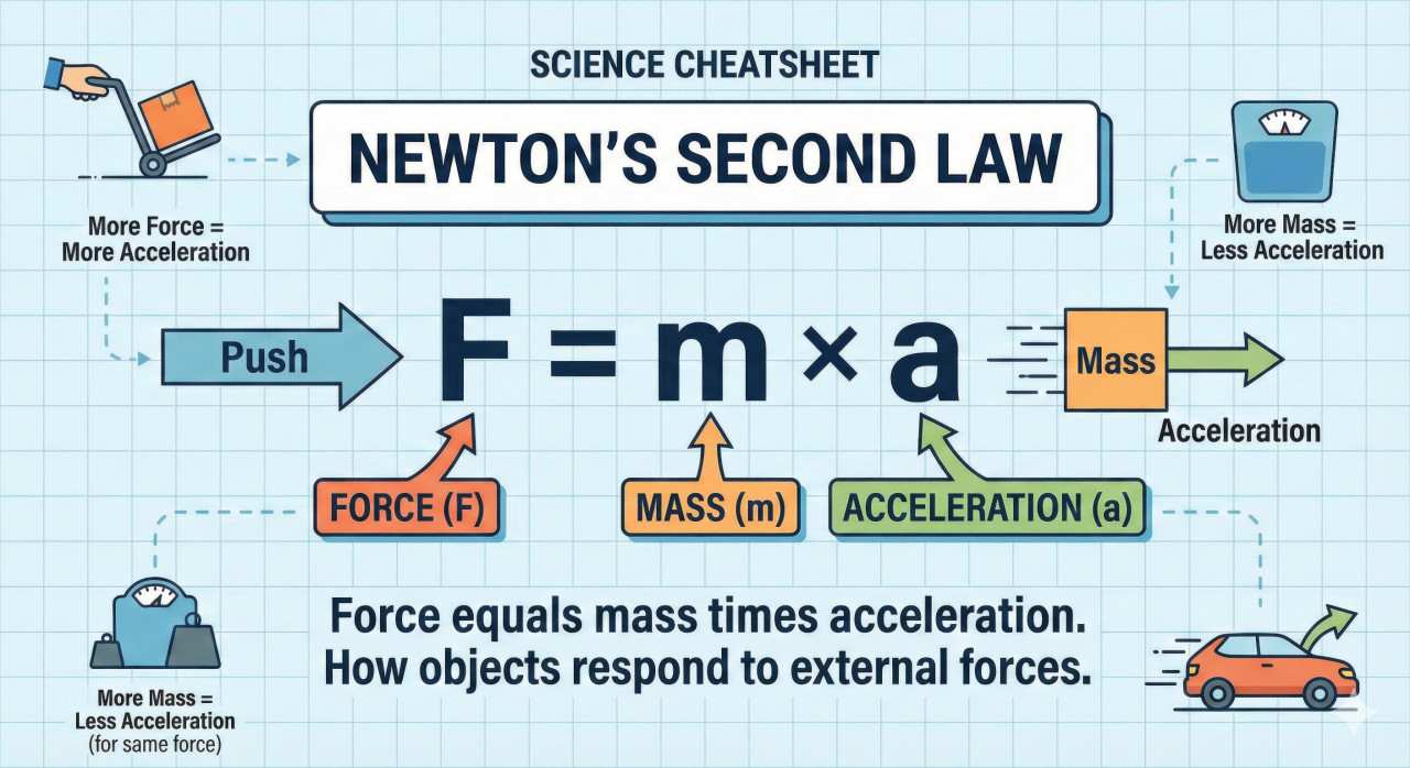 Google gemini prompt for newton’s second law physics cheatsheet