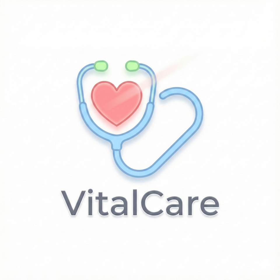 Healthcare stethoscope mascot logo in flat pastel vector style