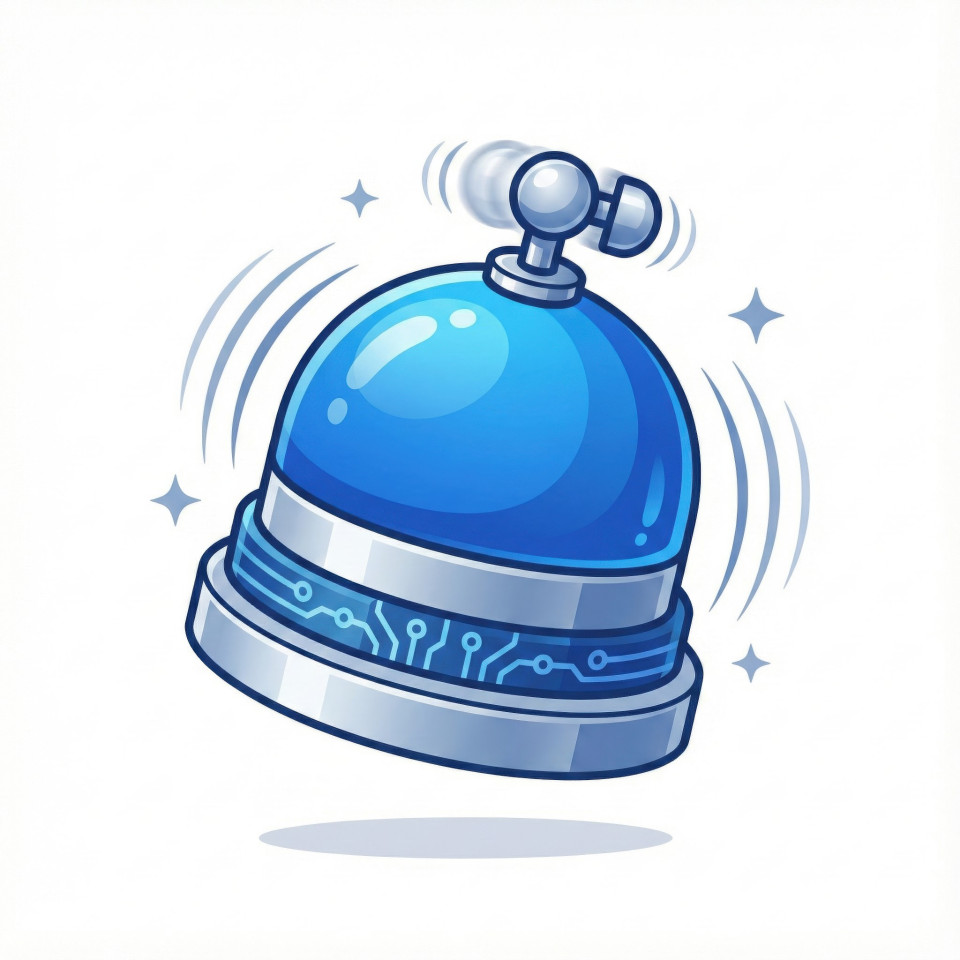 3d cartoon alarm bell with motion lines and sparkles google gemini prompt