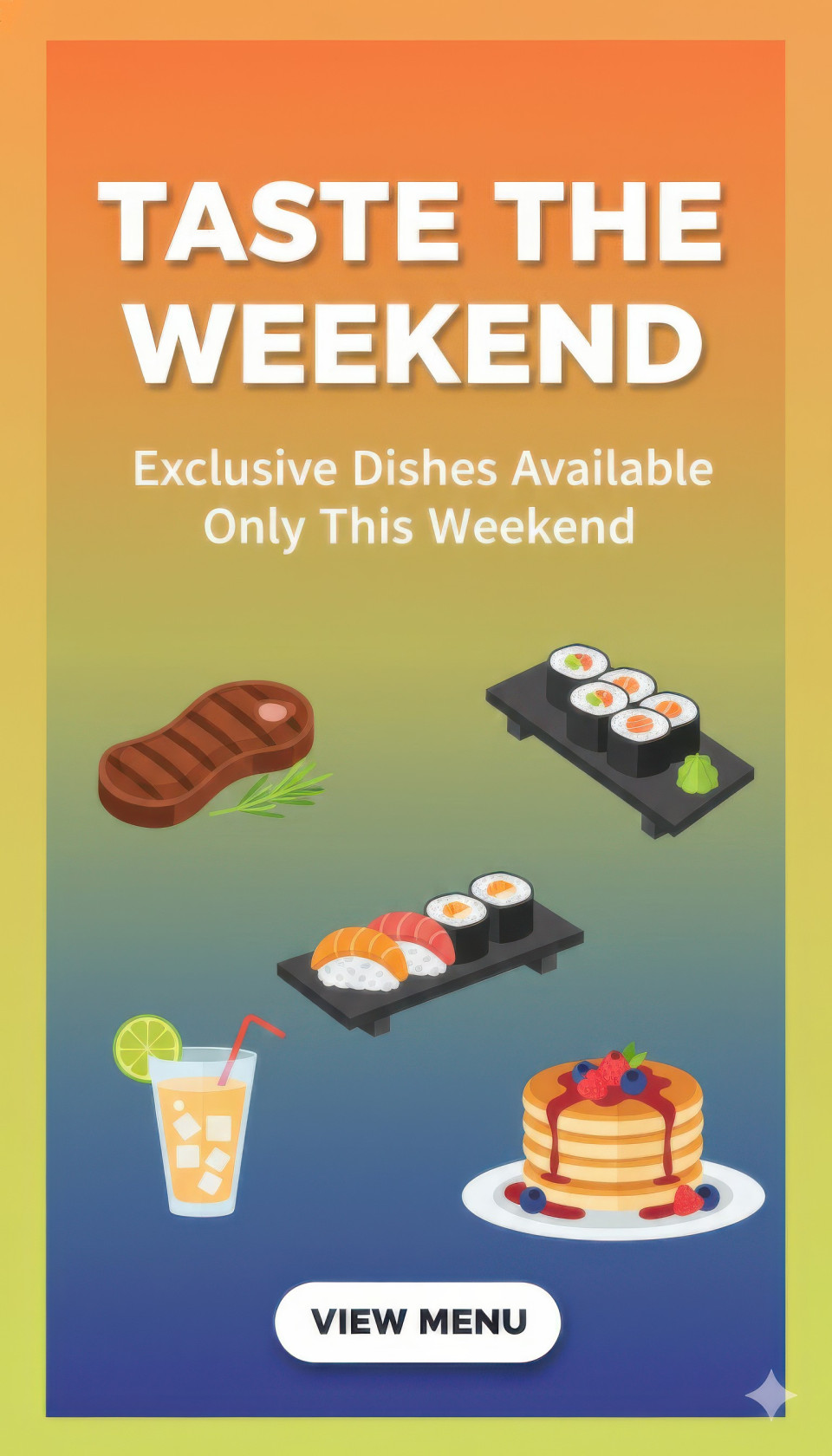Weekend food specials restaurant promo google gemini prompt