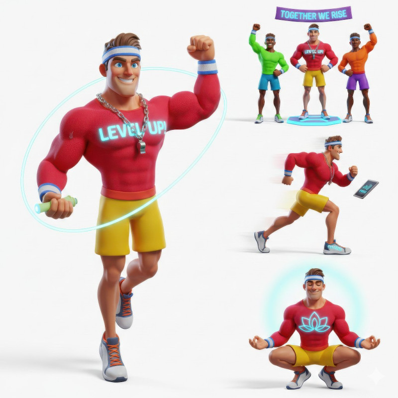 Fitness coaching human mascot google gemini prompt