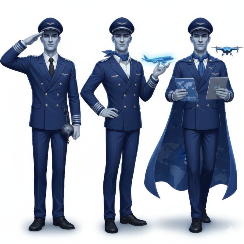 Airline pilot human mascot google gemini prompt