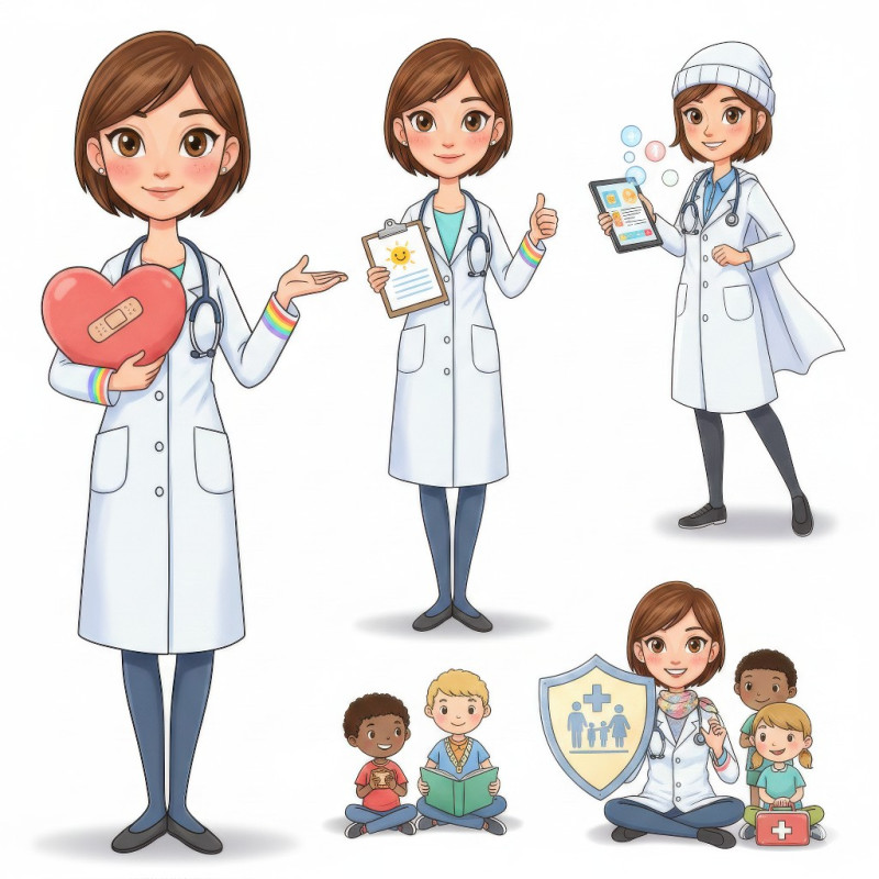 Family clinic human mascot google gemini prompt