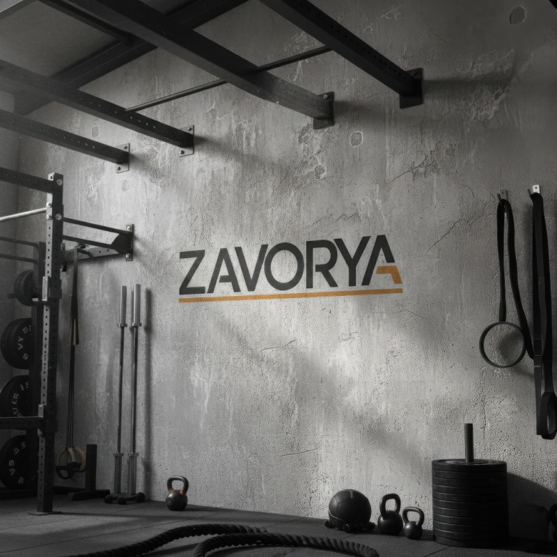 Athletic gym wall logo branding mockup