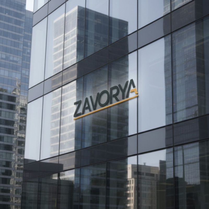 Corporate glass building facade logo branding mockup