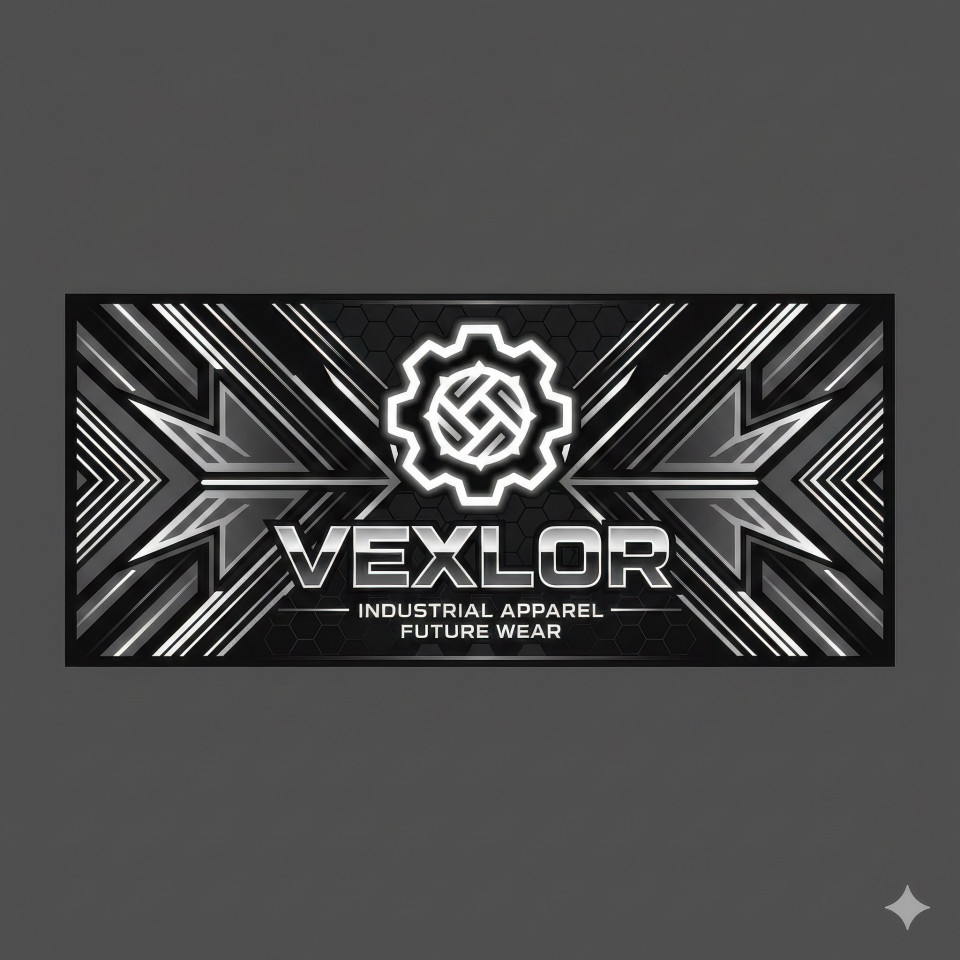 Industrial fashion label rectangle vector design google gemini prompt