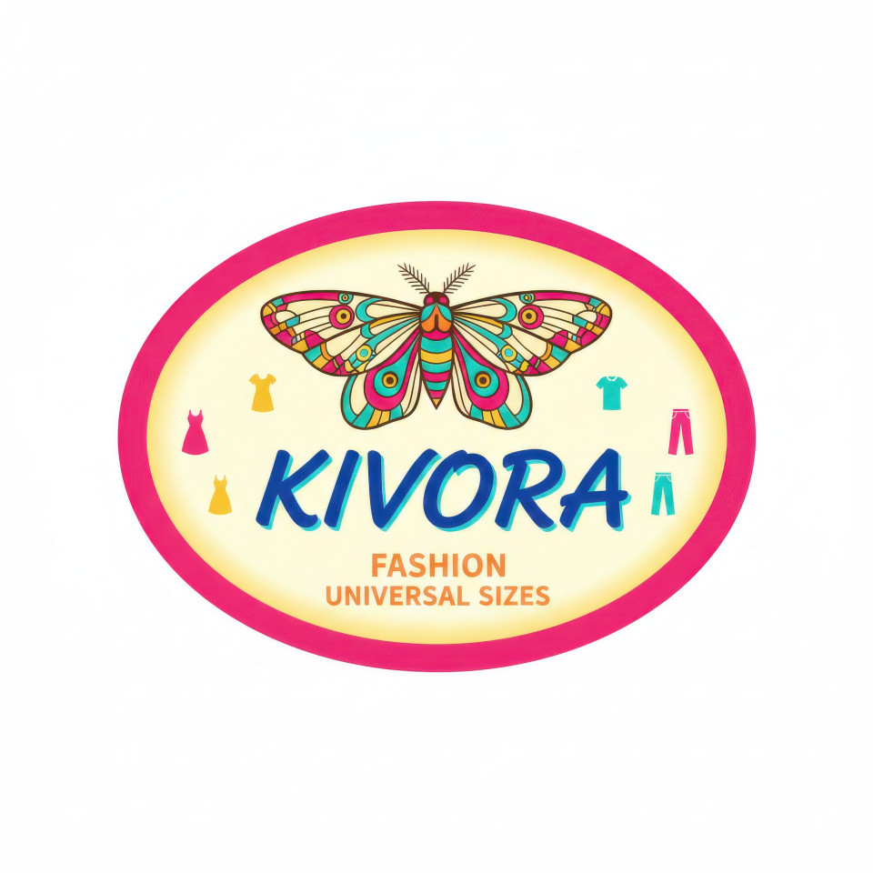 Playful fashion label oval vector illustration google gemini prompt