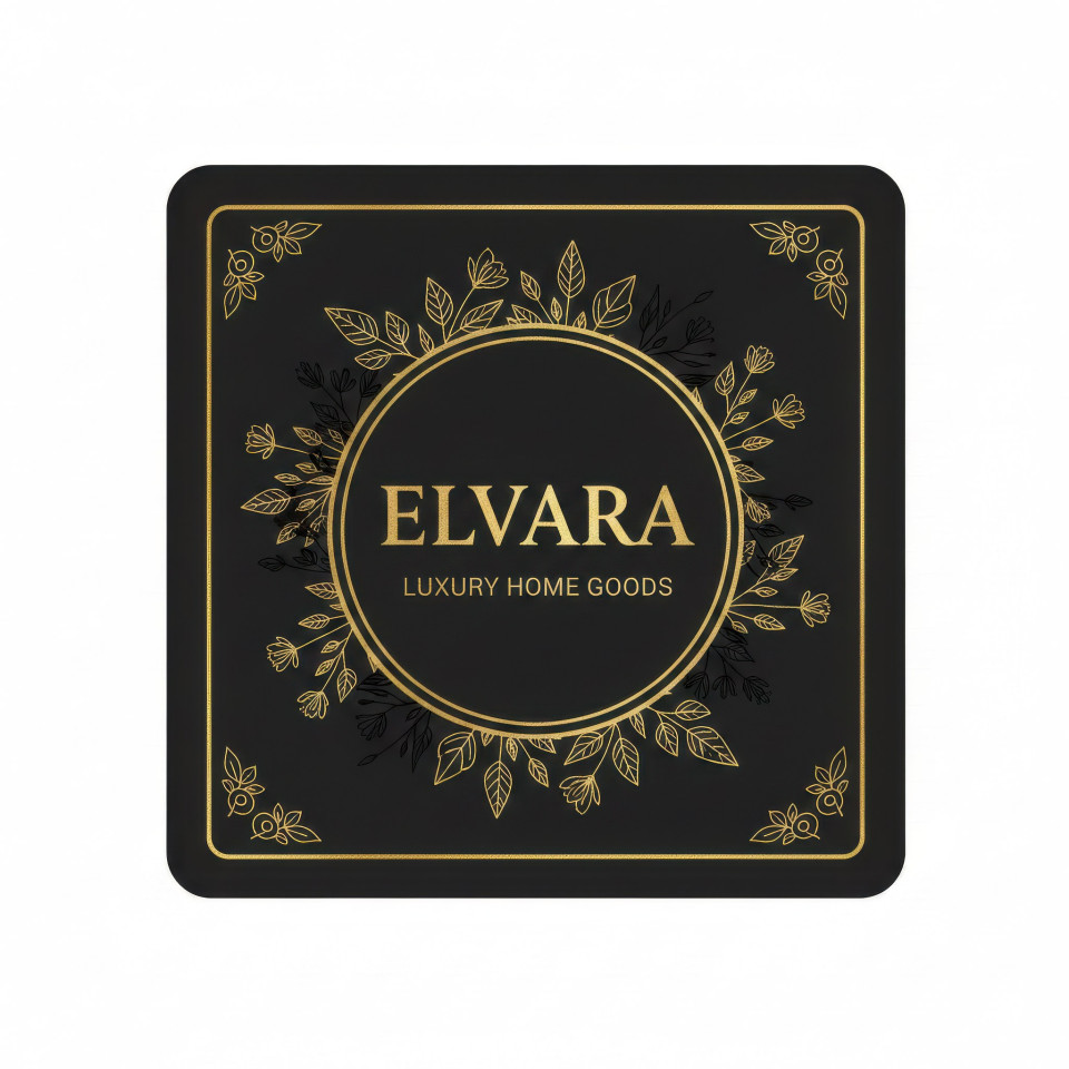 Luxury home goods label square vector design google gemini prompt