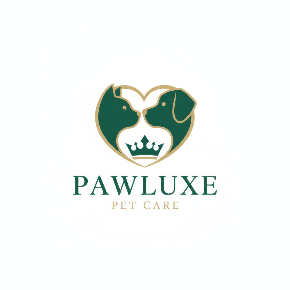 Luxury pet care brand logo design in green and gold google gemini prompt