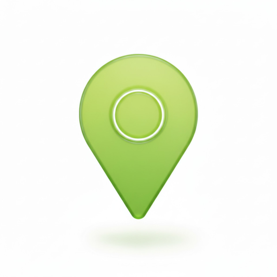Modern 3d location map pin icon for navigation ui google gemini prompt