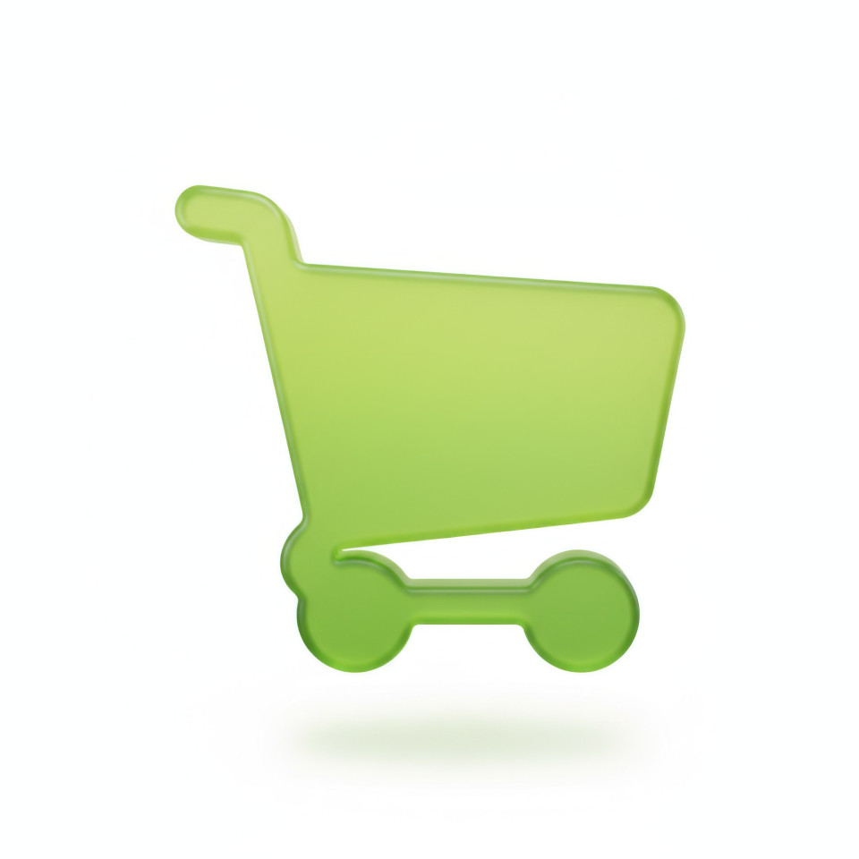 Modern 3d online shopping cart icon for ui design google gemini prompt