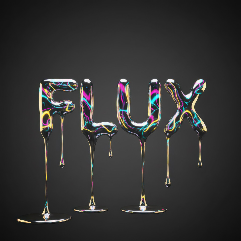 Abstract melting chrome typography in kinetic light space google gemini prompt