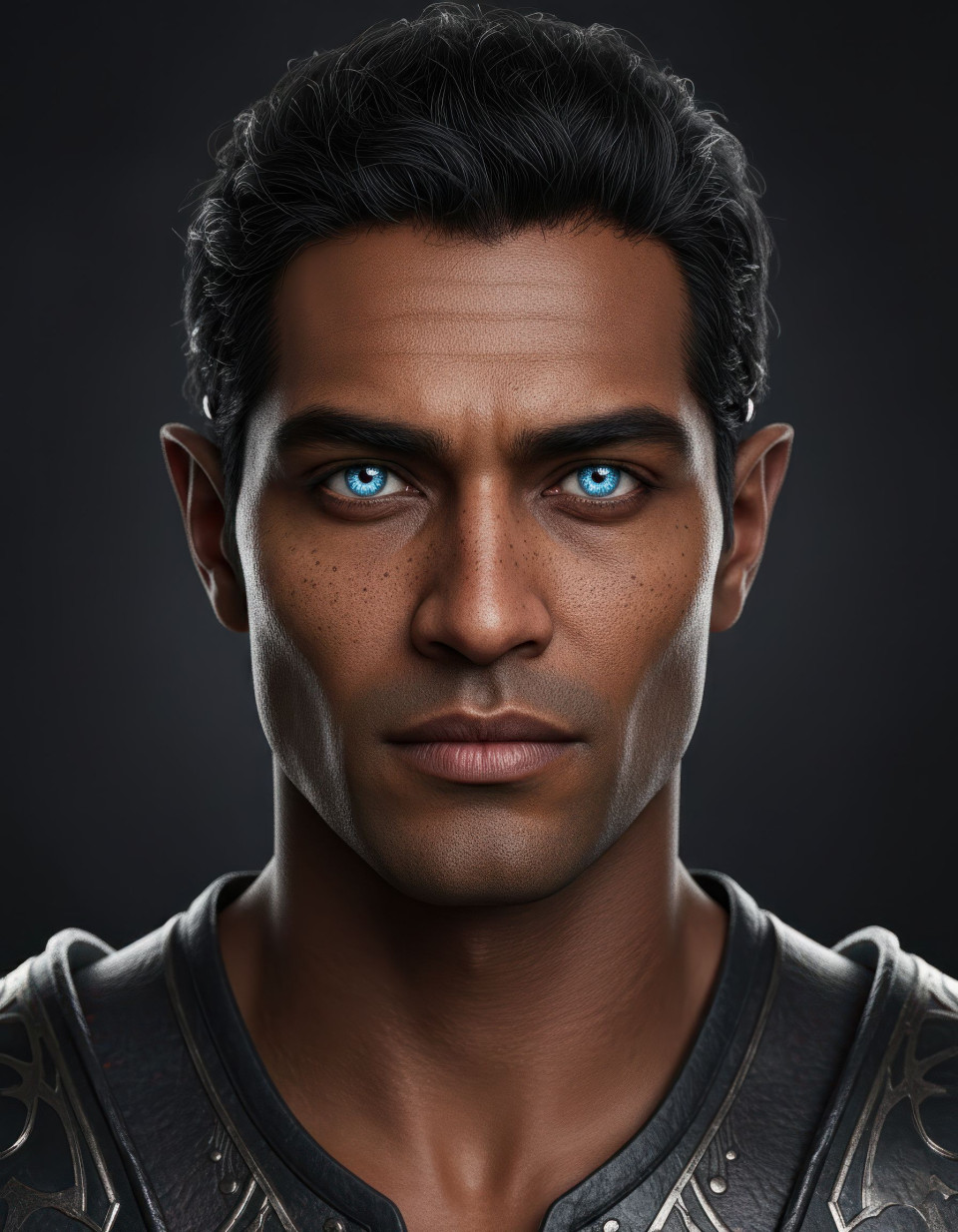 Ultra realistic fantasy dark elf assassin portrait with icy eyes google gemini prompt