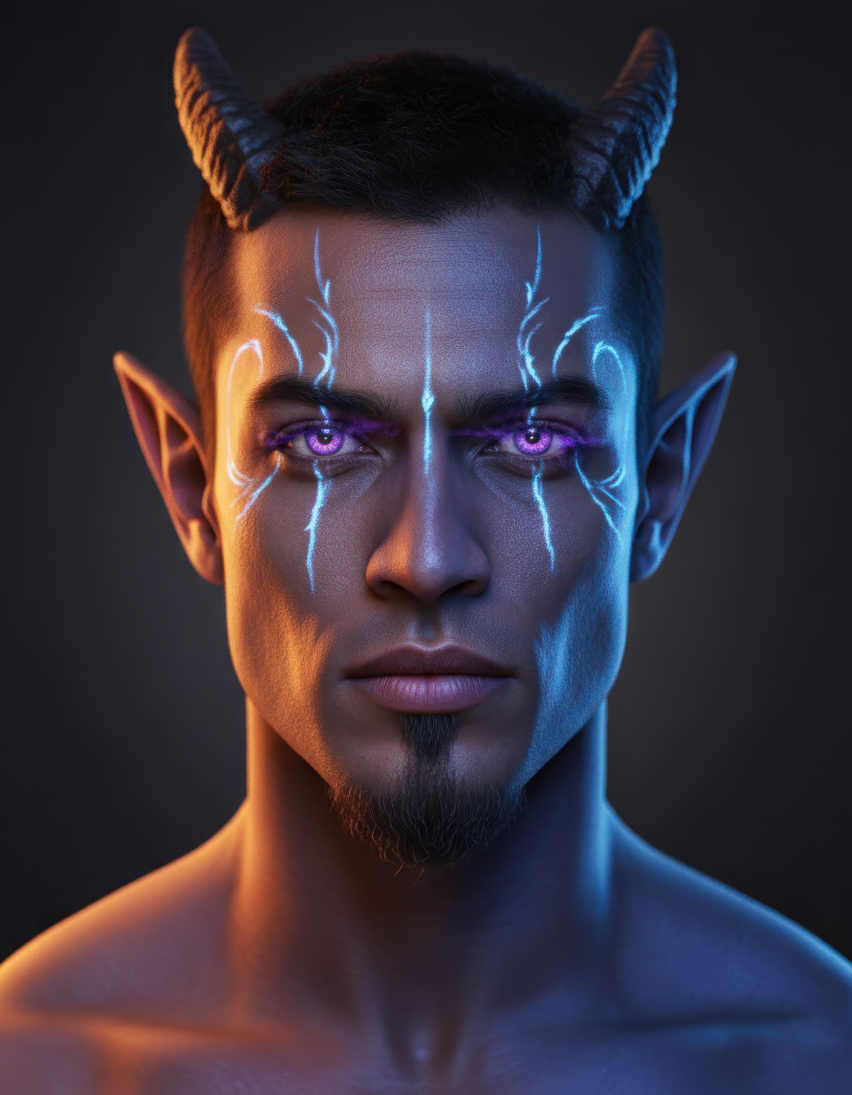 Ultra realistic fantasy tiefling warlock portrait with arcane aura google gemini prompt