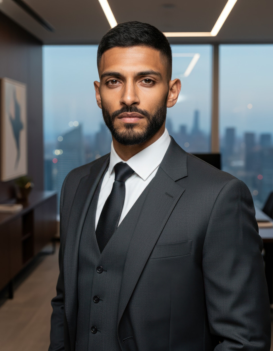 Luxury office venture capitalist executive portrait google gemini prompt