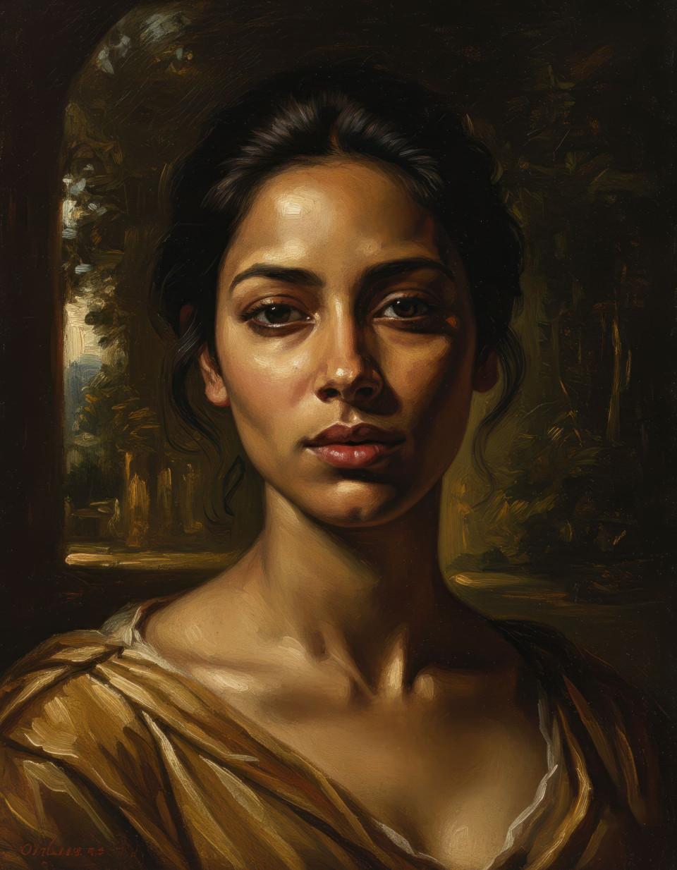 Classical oil painting portrait of woman google gemini prompt
