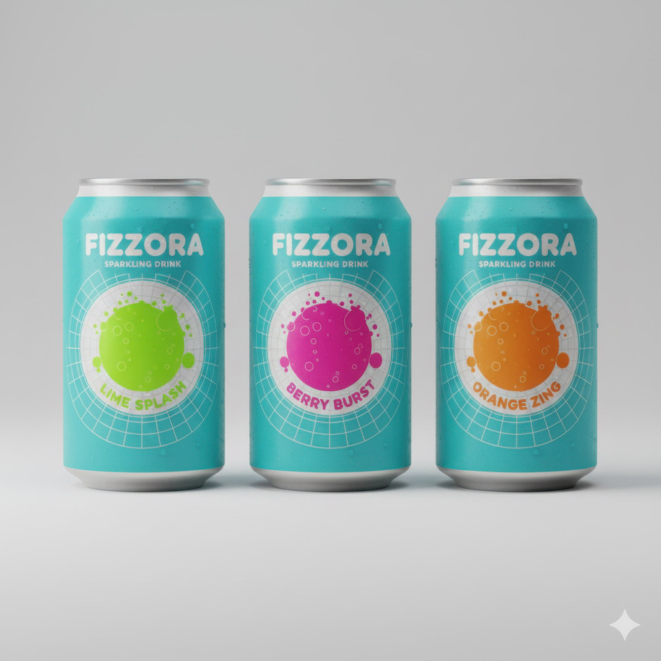Consistent beverage label system on aluminum can google gemini prompt