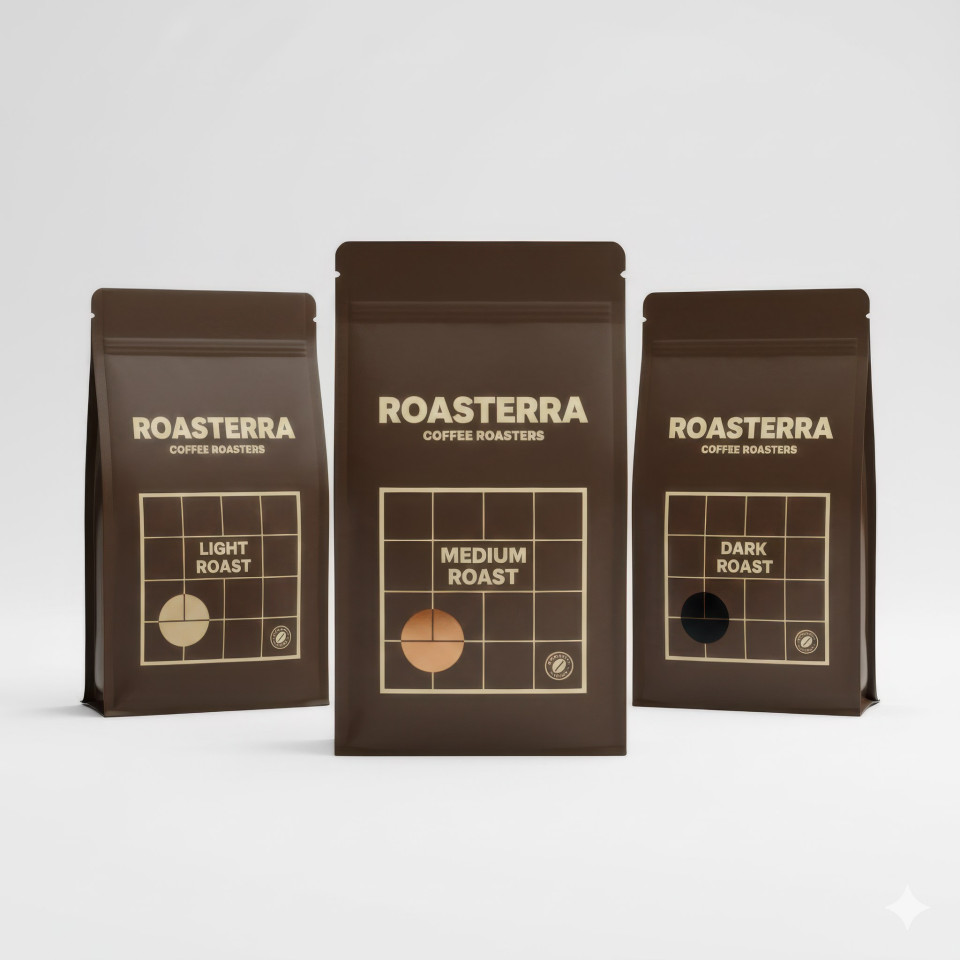 Consistent coffee label system on resealable pouch google gemini prompt