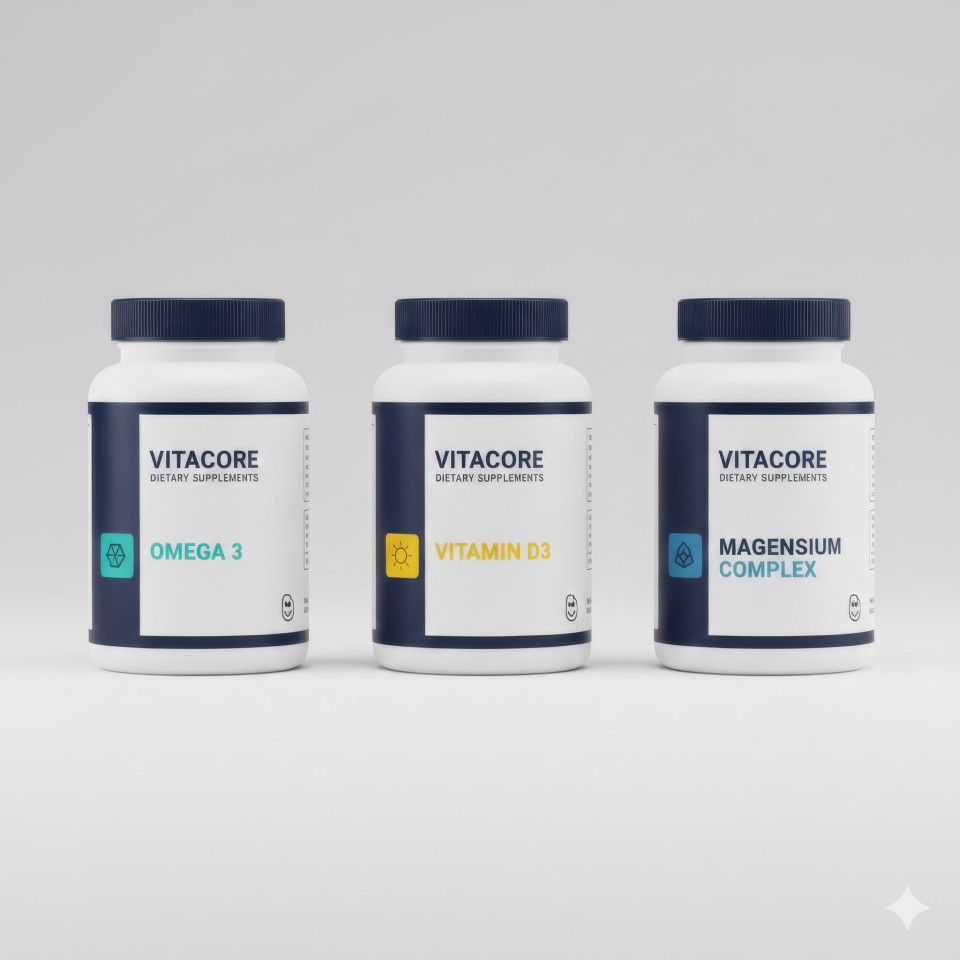 Consistent supplement label system on plastic jar google gemini prompt